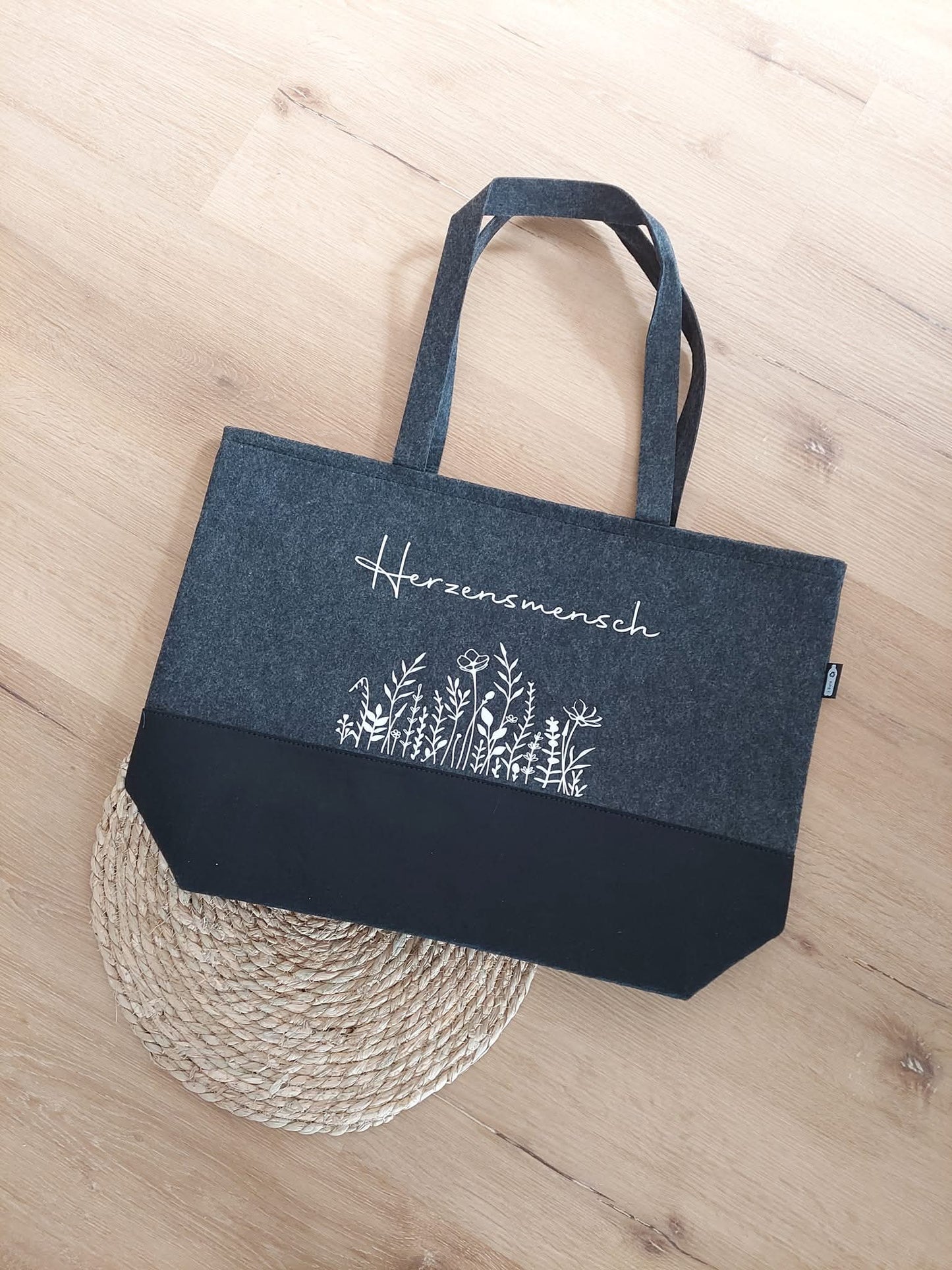 Große Filztasche "Herzensmensch"