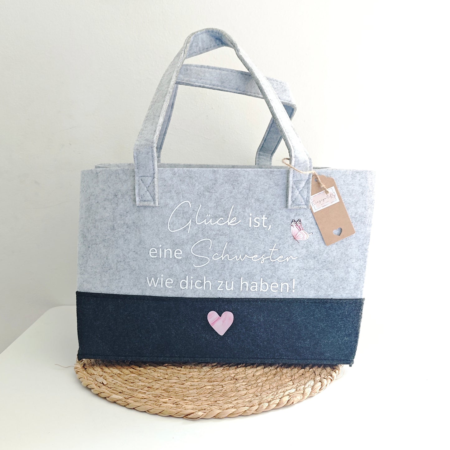 Filztasche L "Glück ist"