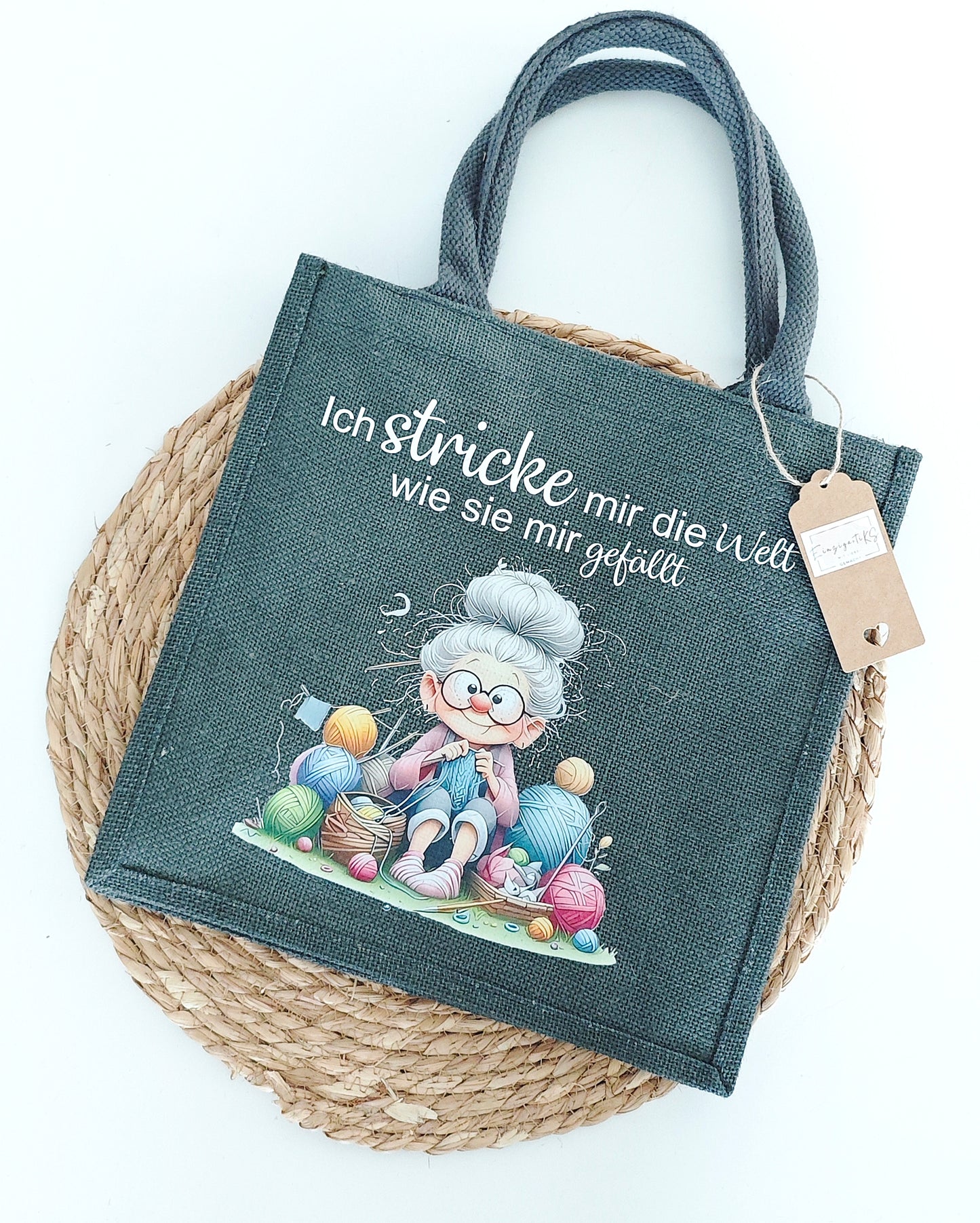 Jute Tasche M "Stricken"