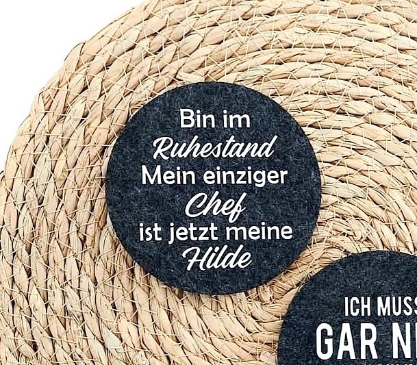 Glasuntersetzer personalisiert "Ruhestand"