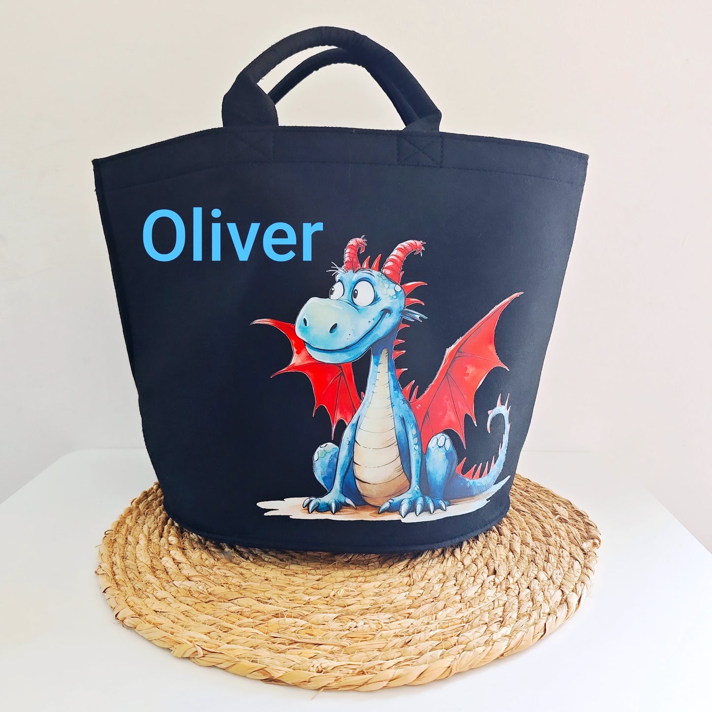Personalisierte Korbtasche "Drache"