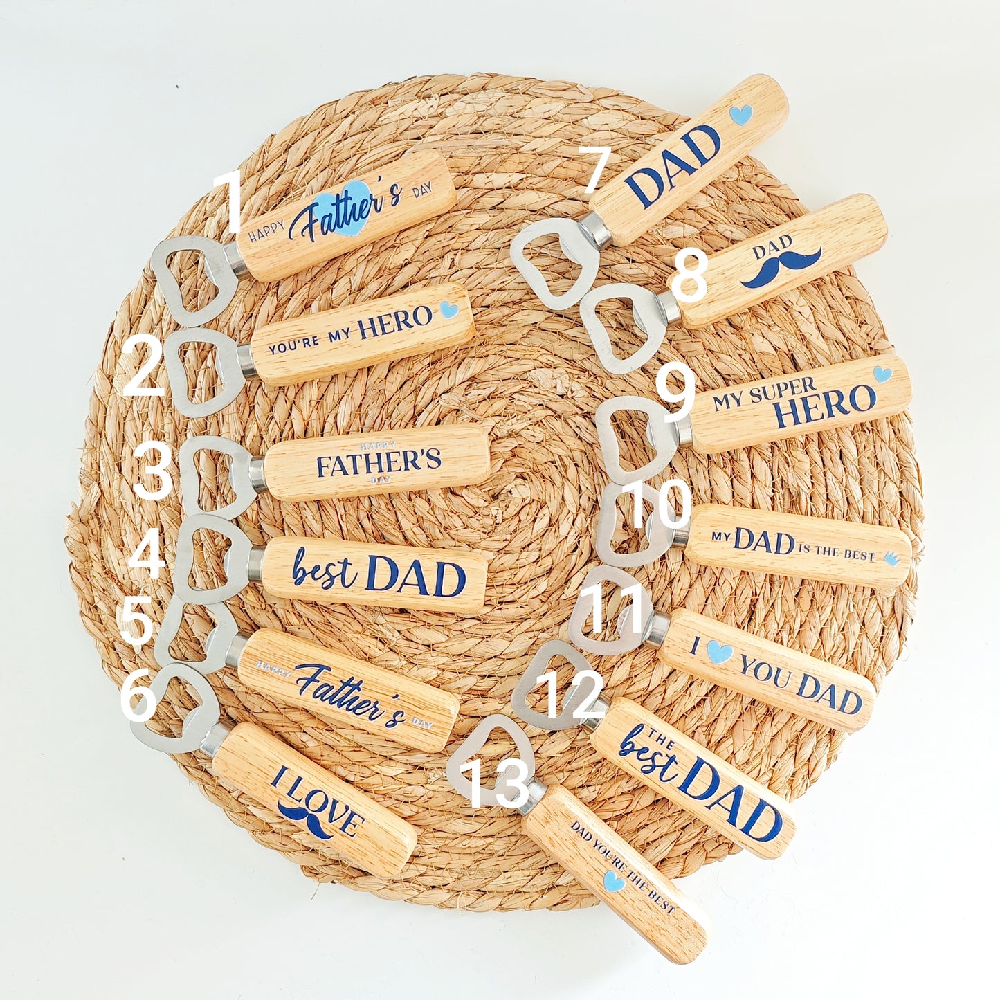 Holz Flaschenöffner "Vatertag"