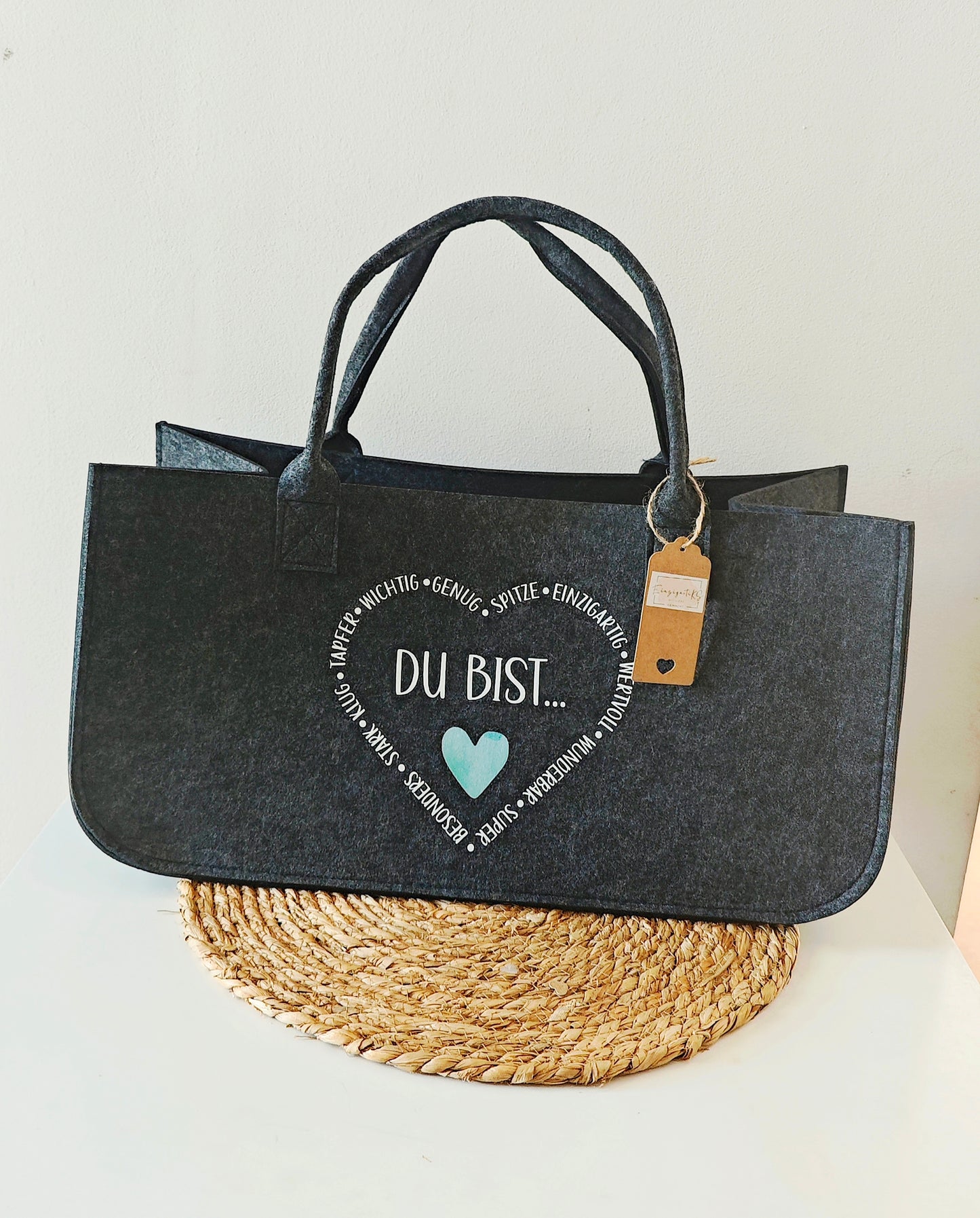 Filztasche XL "Du bist"
