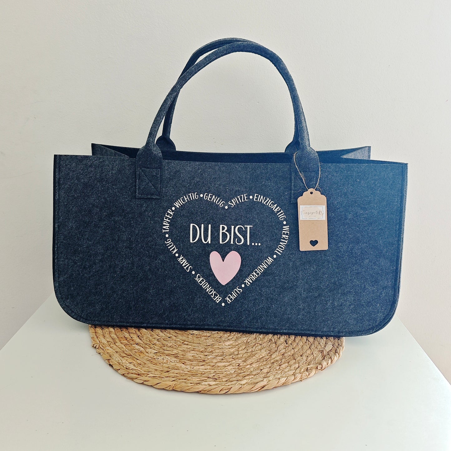 Filztasche XL "Du bist"