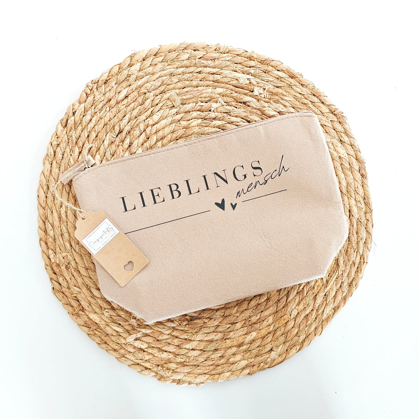 Universaltasche beige L "Lieblingsmensch"
