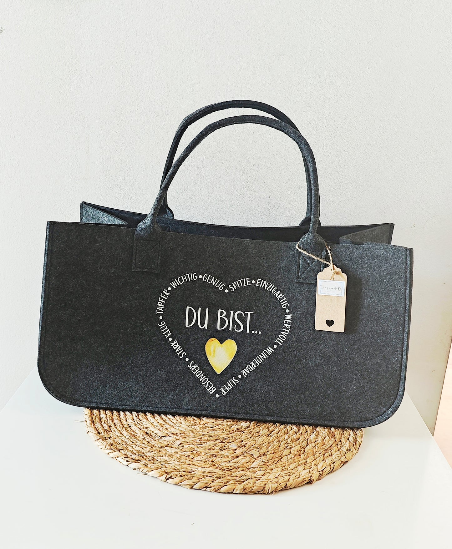 Filztasche XL "Du bist"