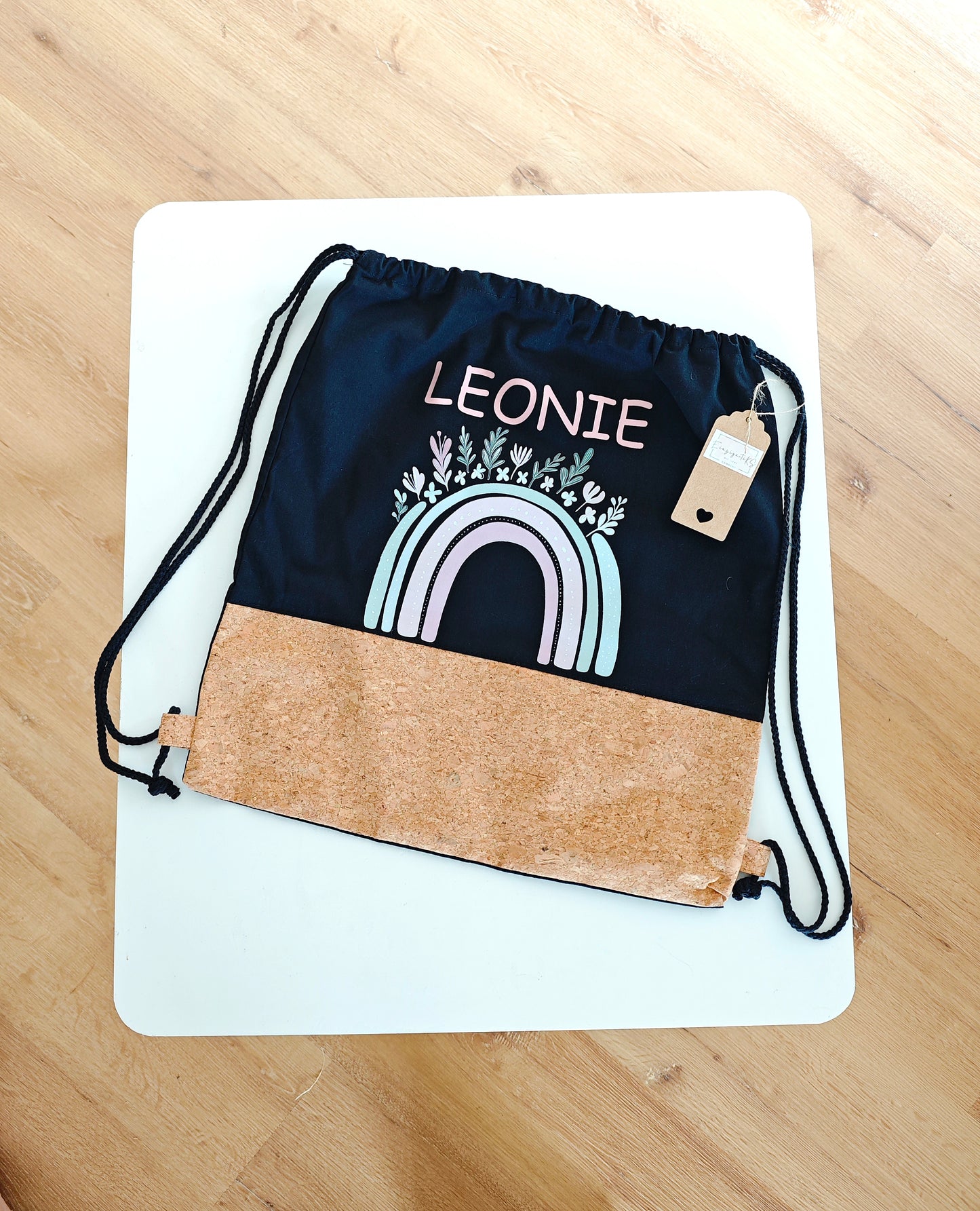 Beuteltasche mit Kork personalisiert