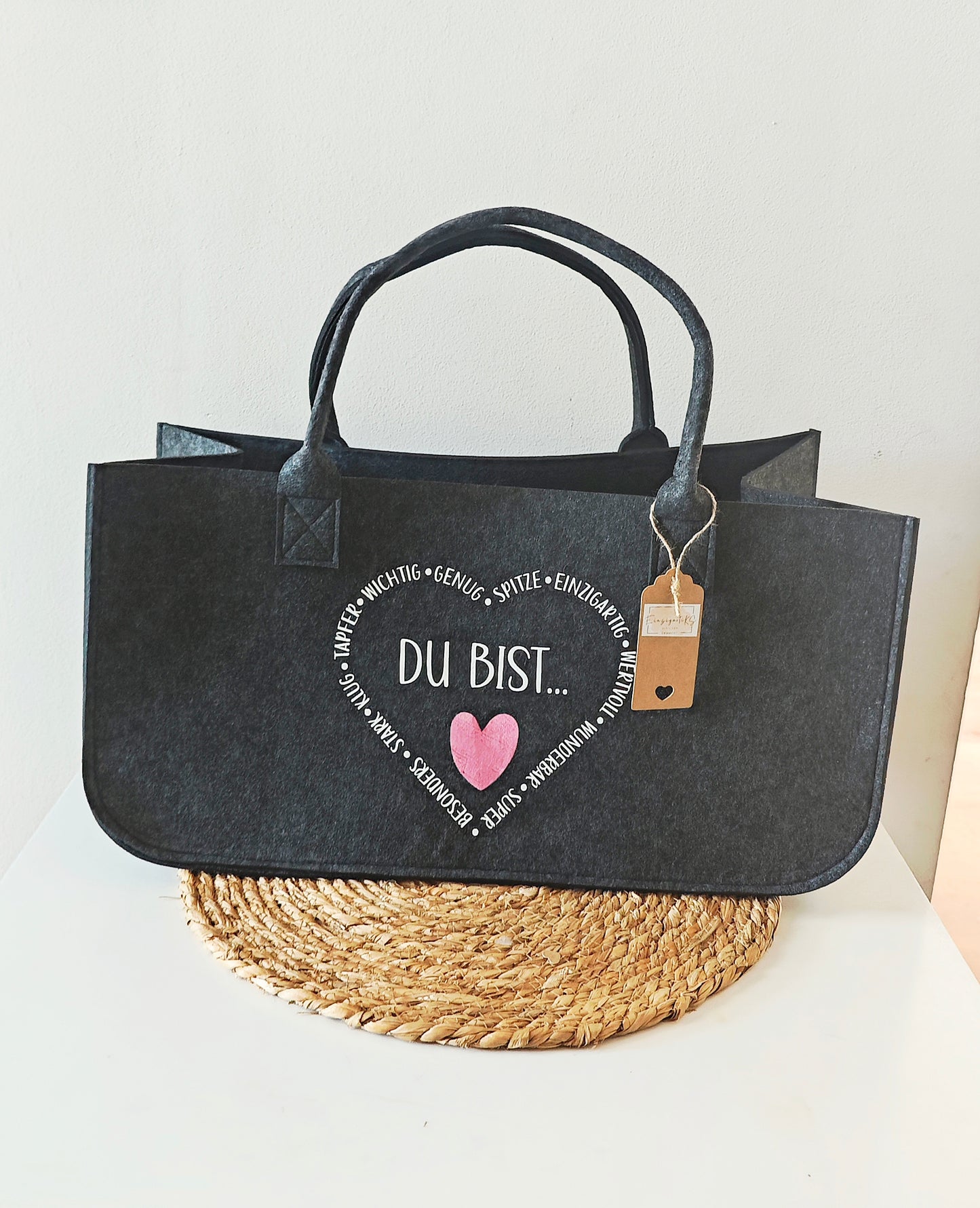 Filztasche XL "Du bist"
