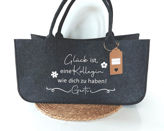 XL Filztasche "Glück ist...Kollegin"