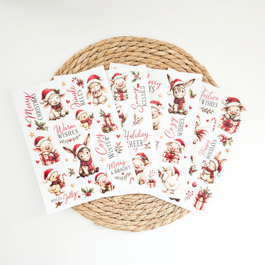 Rub on "Weihnachts Tiere"
