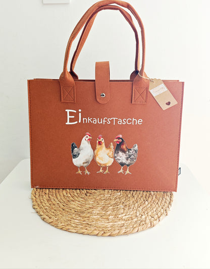 Filztasche "Hühner"