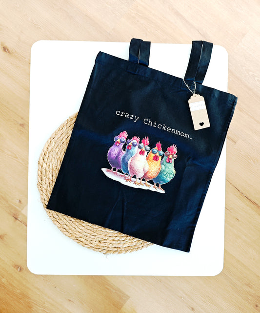 Baumwolltasche "crazy chickenmom"