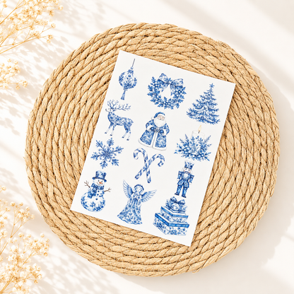 Rub On "Weihnachts Muster blau"