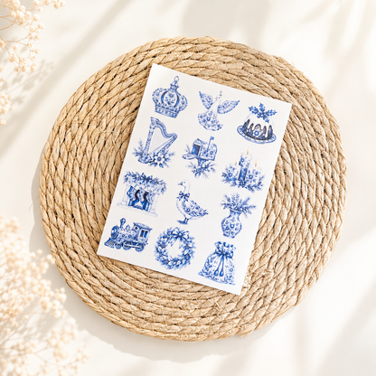 Rub On "Weihnachts Muster blau"