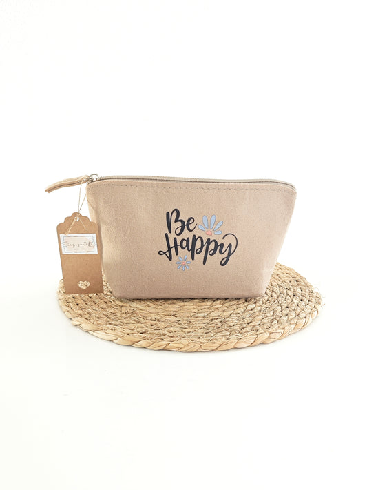 Universaltasche S beige "be Happy"