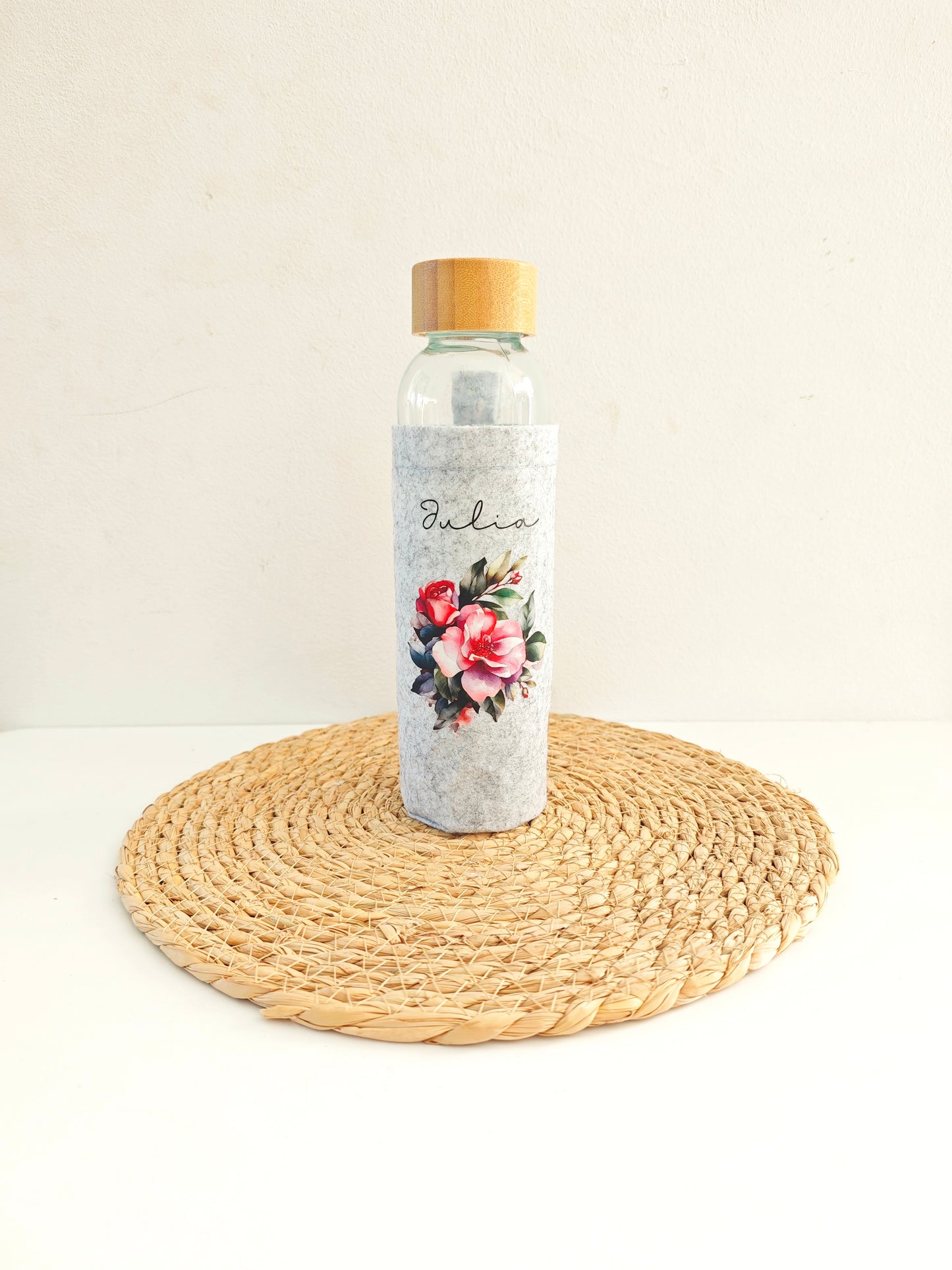 Glasflasche mit Name