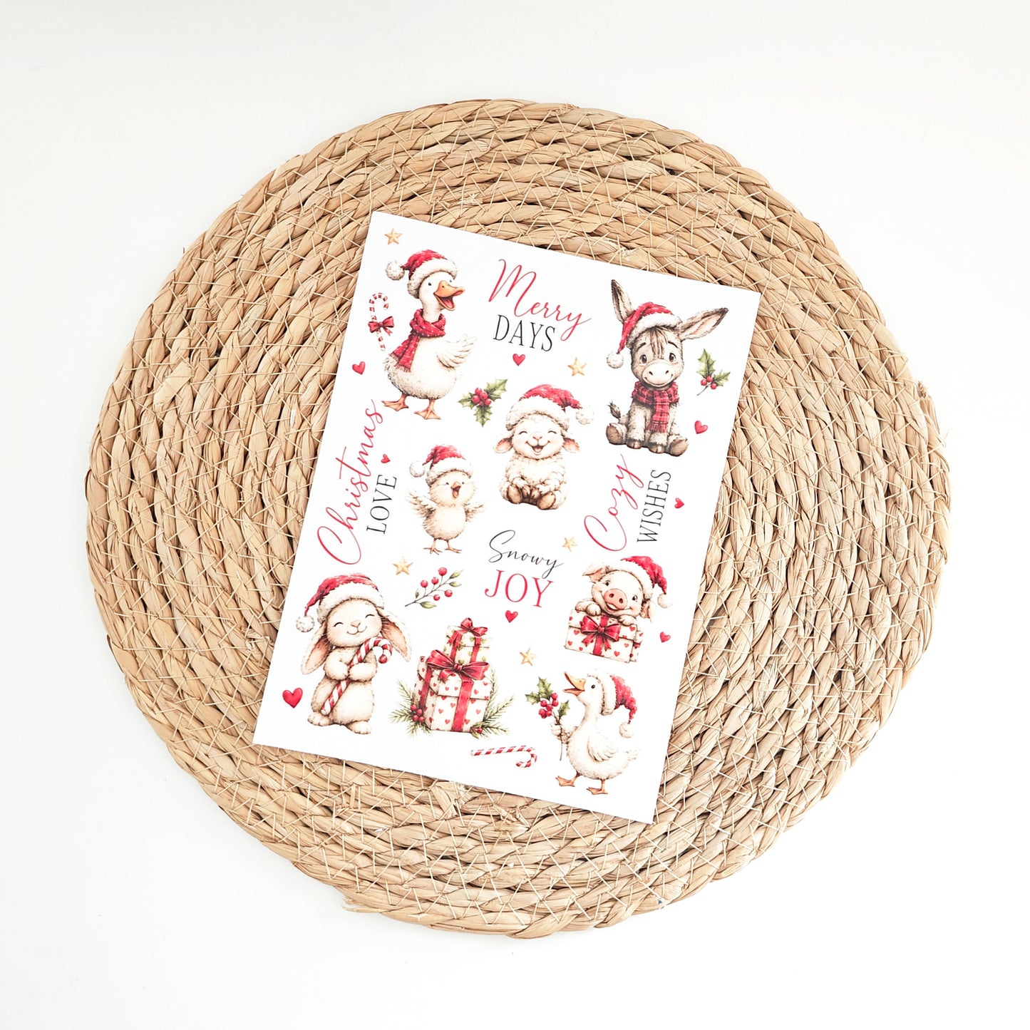 Rub on "Weihnachts Tiere"