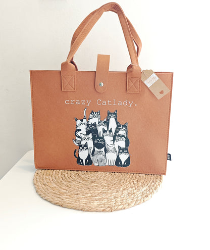Filztasche "crazy Catlady"