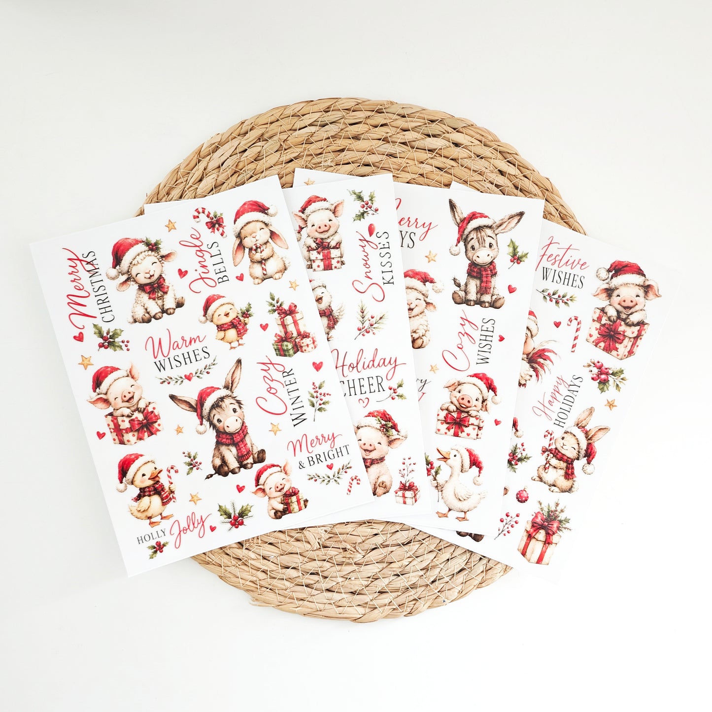 Rub on "Weihnachts Tiere"
