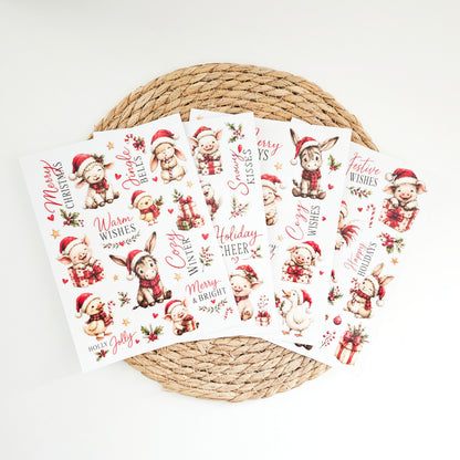 Rub on "Weihnachts Tiere"