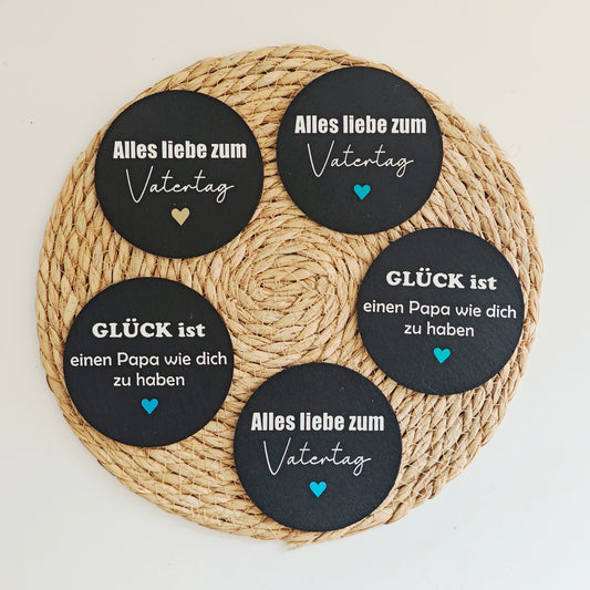 Glas Untersetzer "Vatertag"