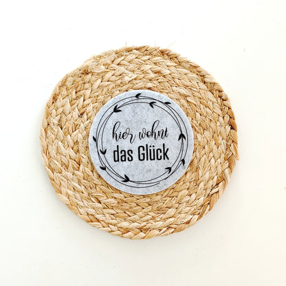 Glasuntersetzer "Home"