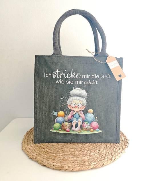 Jute Tasche M "Stricken"