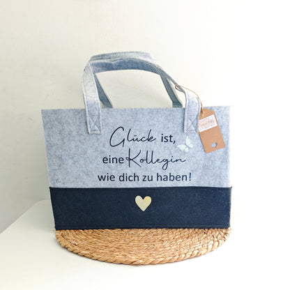 Filztasche L "Glück ist"
