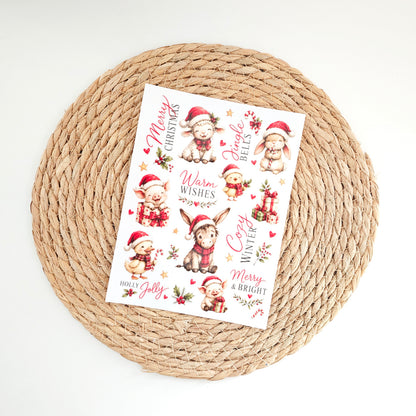 Rub on "Weihnachts Tiere"