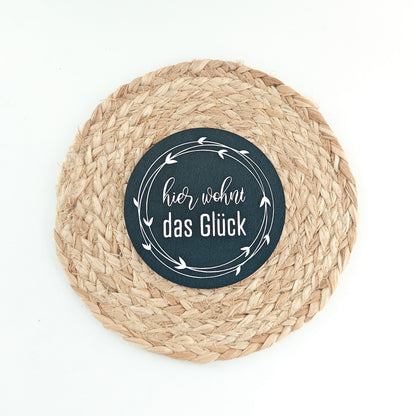Glasuntersetzer "Home"