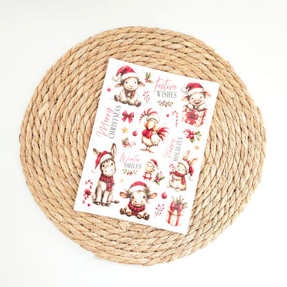 Rub on "Weihnachts Tiere"
