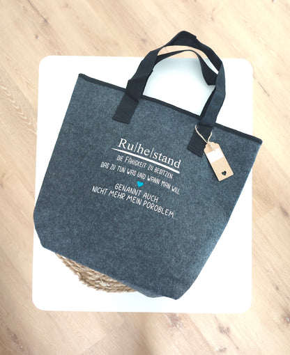 Filztasche mit Innenfach "Ruhestand"