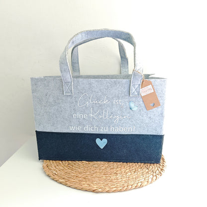 Filz Tasche L "Glück ist"