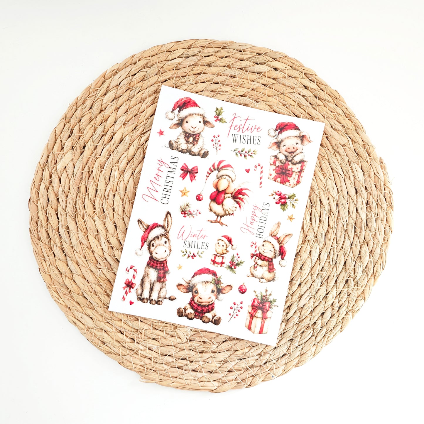 Rub on "Weihnachts Tiere"