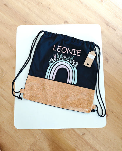Beuteltasche mit Kork personalisiert