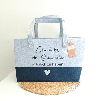 Filztasche L "Glück ist"